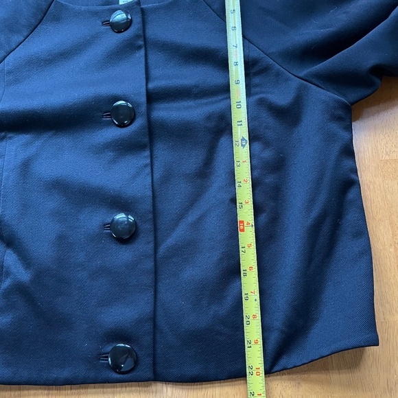 Talbots Black Cropped Stretch Blazer Jacket Button Up Swing Coat Lined, Size 14 - Picture 7 of 8